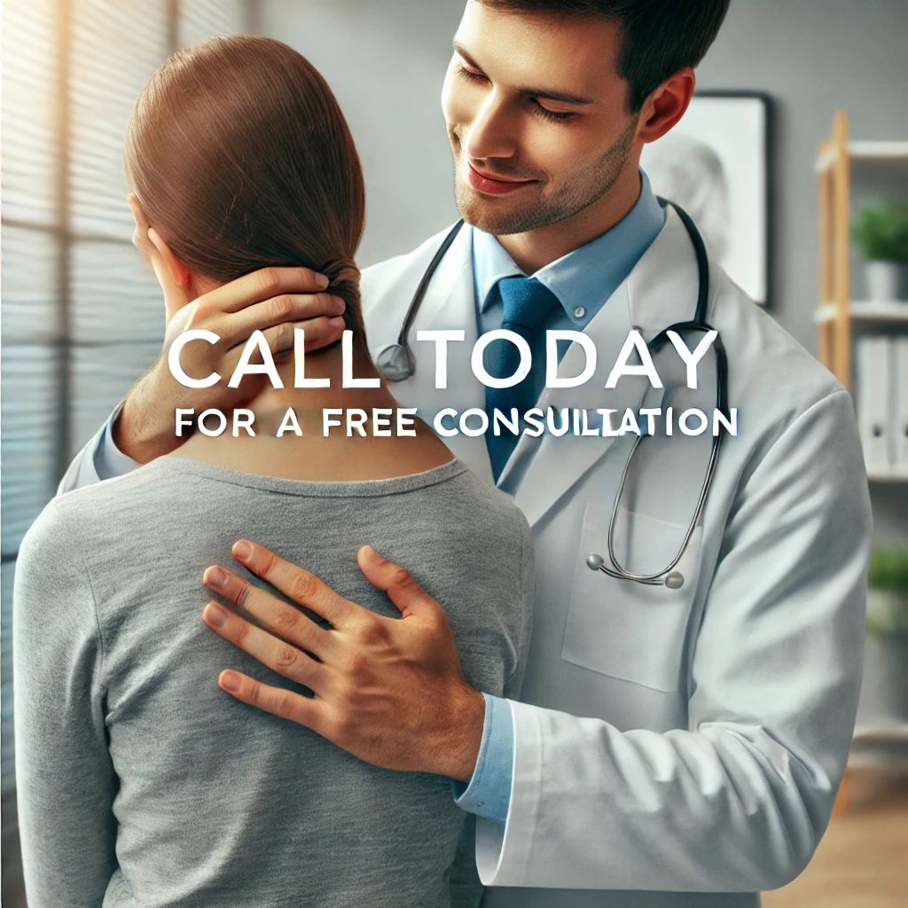 doctor helping patient with neck